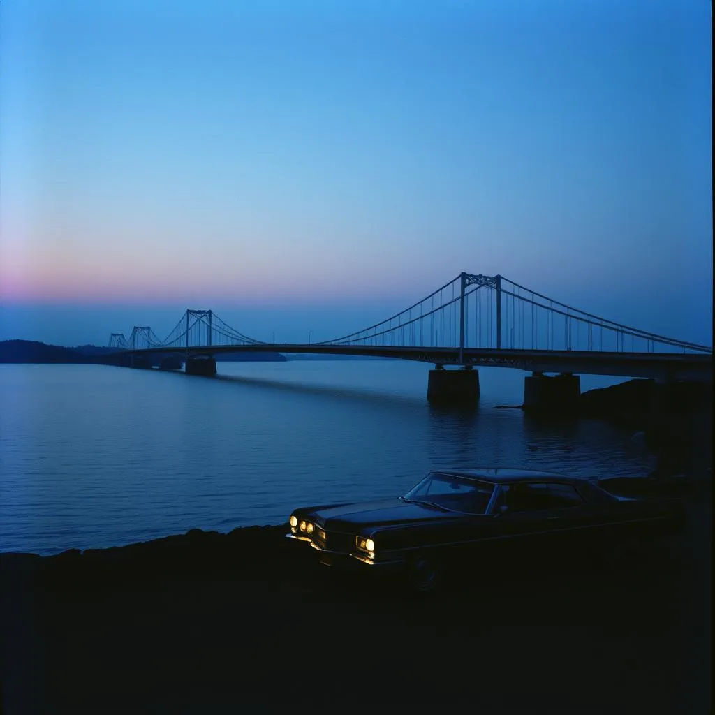 Standing on a Bridge.