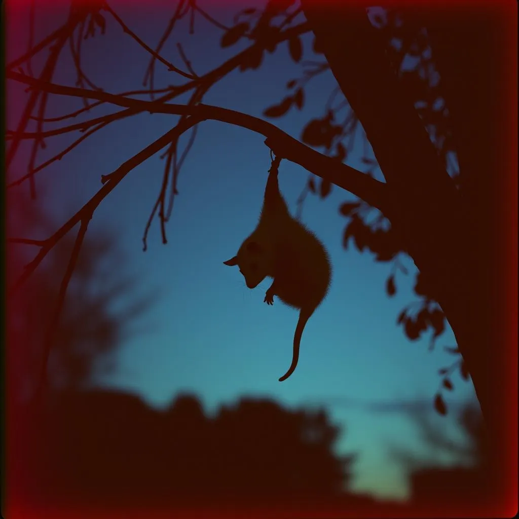 Opossum by night