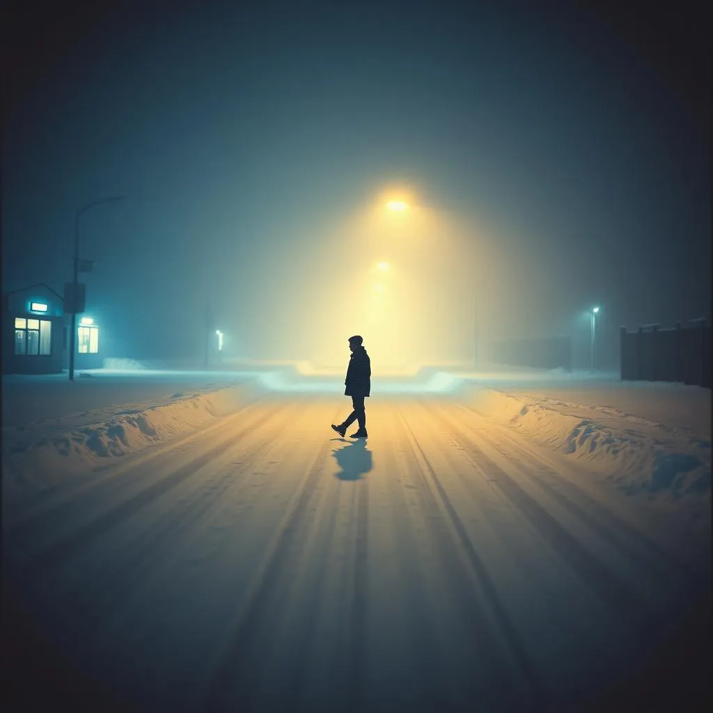 《雪中影》