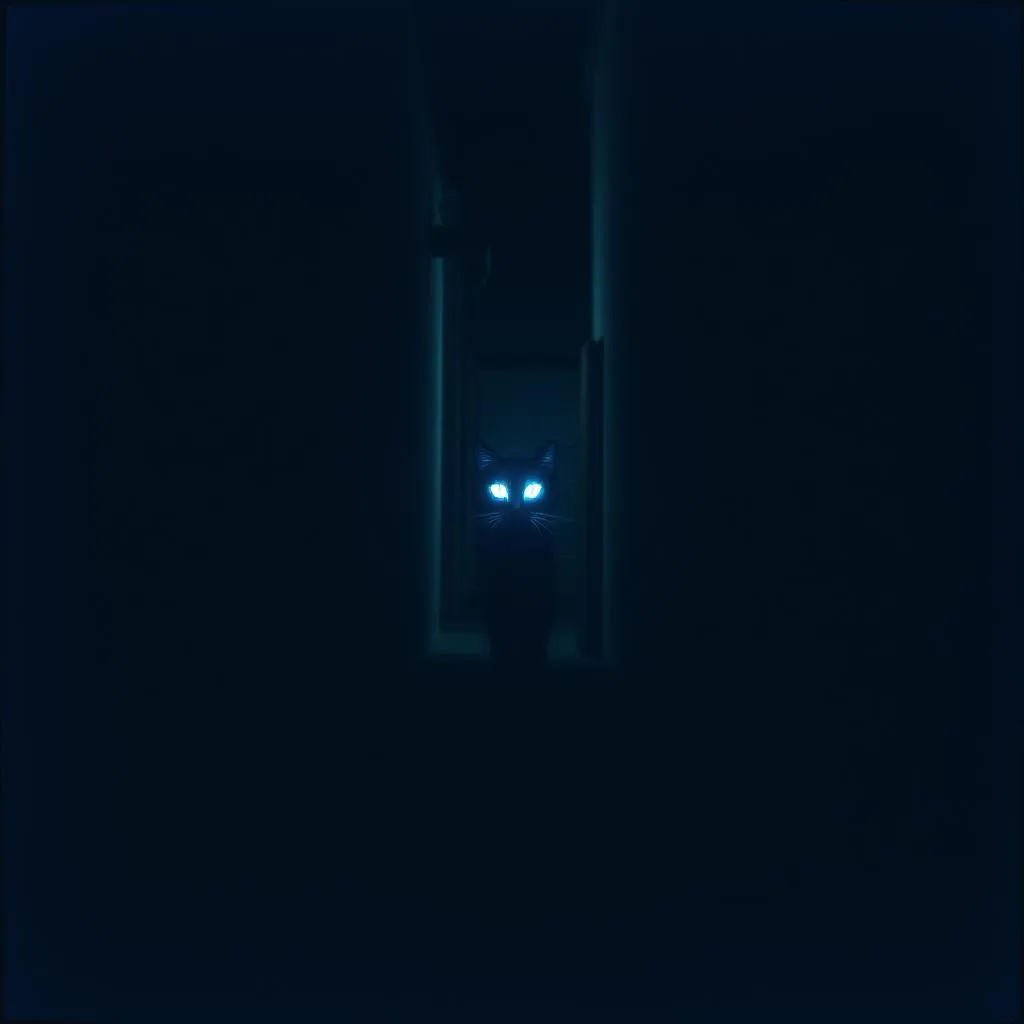 Katzenaugen leuchten in der Nacht