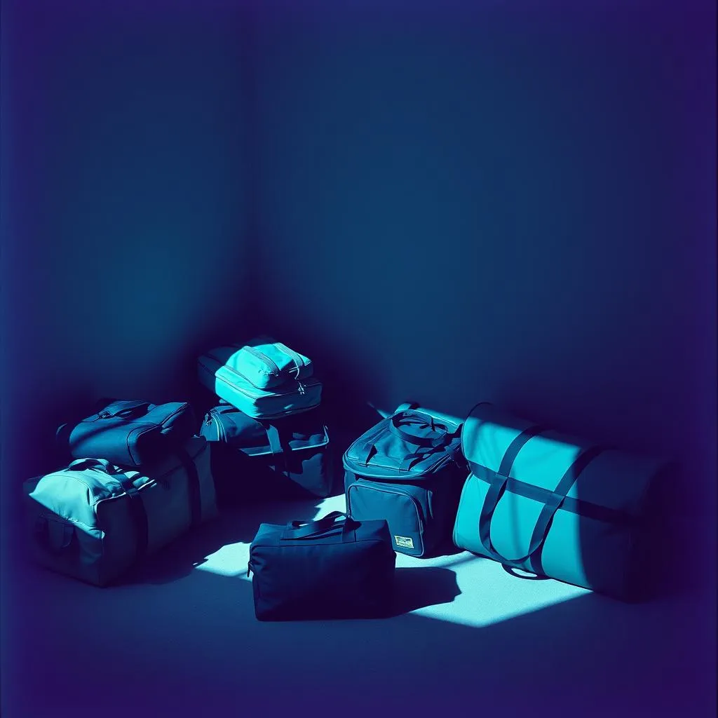 Unpacked bags