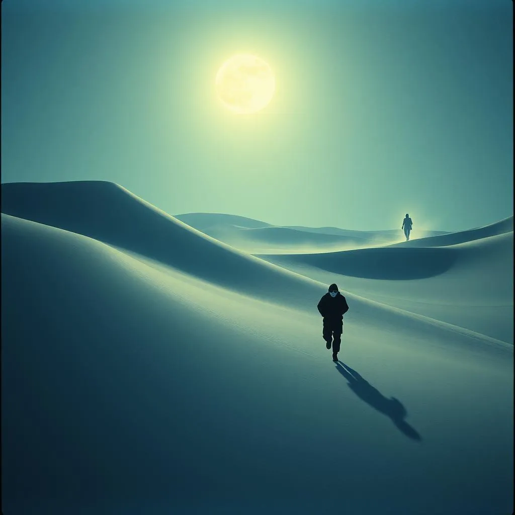 Frozen Shadows in the Desert