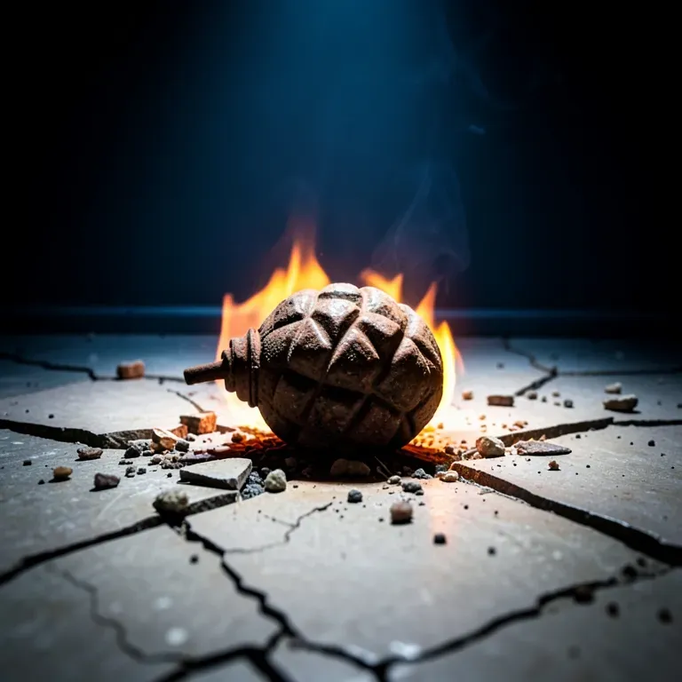Grenade on the floor.