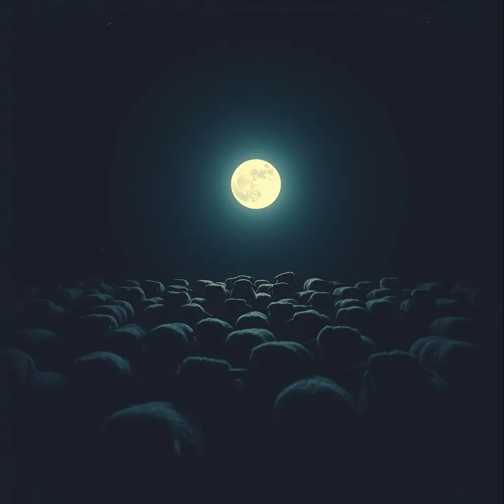 At night the sheep appear