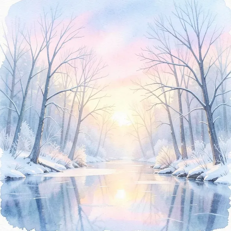 Rivière sous la neige