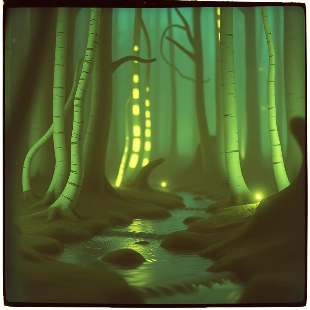 Forest walk at dusk