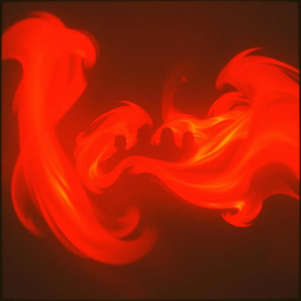 In the burning fire