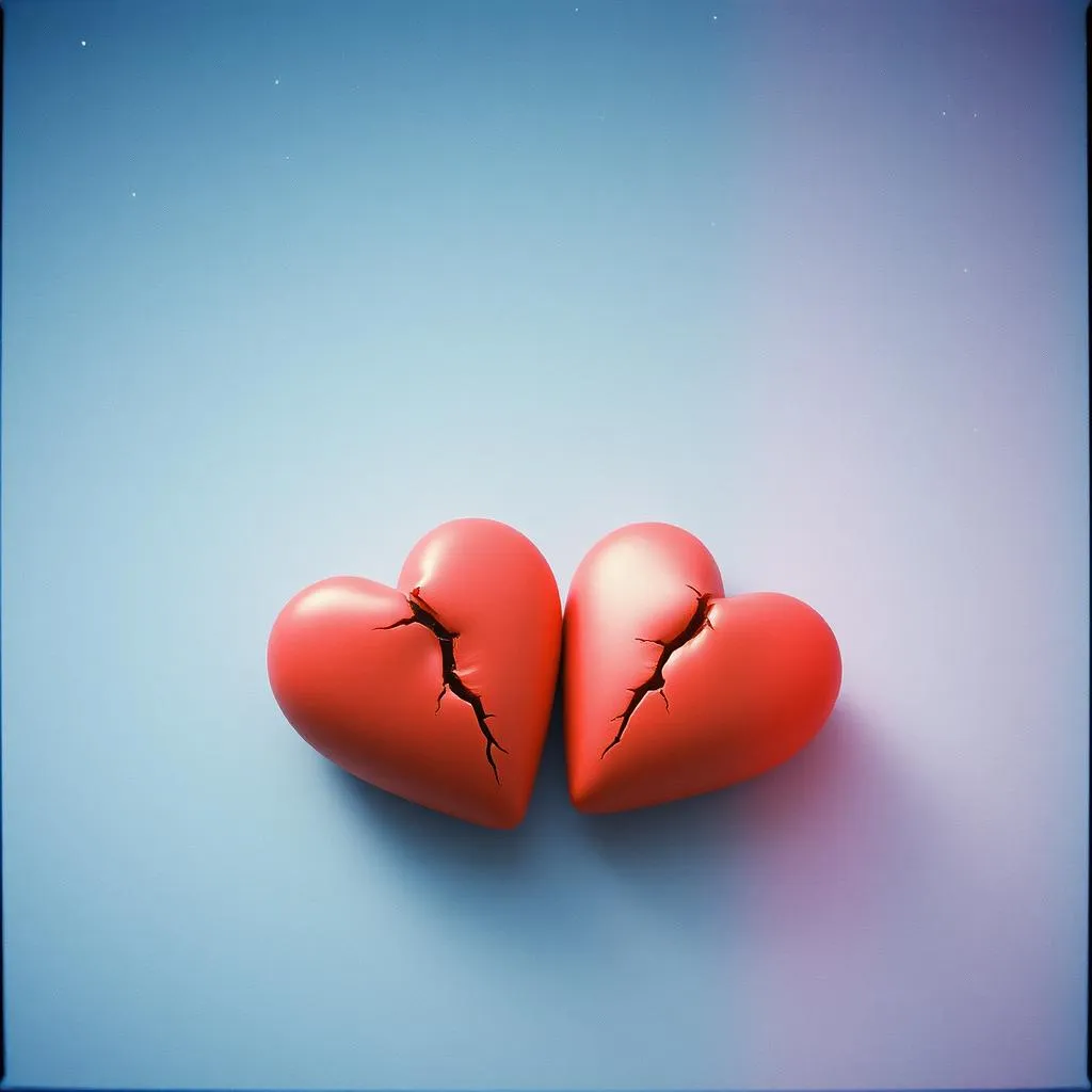 Set of 2 broken hearts