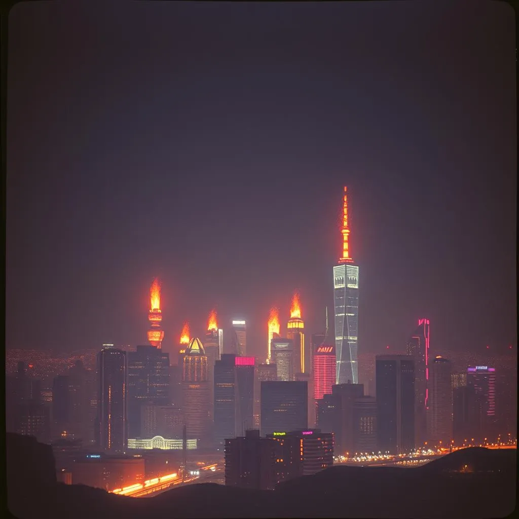 Fire in the skyline