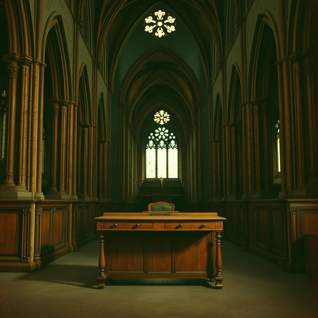 Bishops desk is shaking