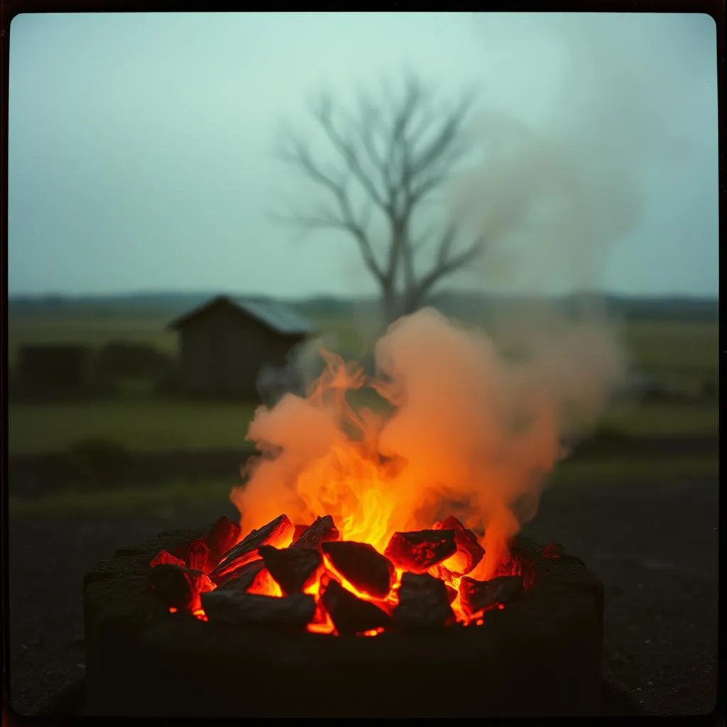 Even as the coals burn bright