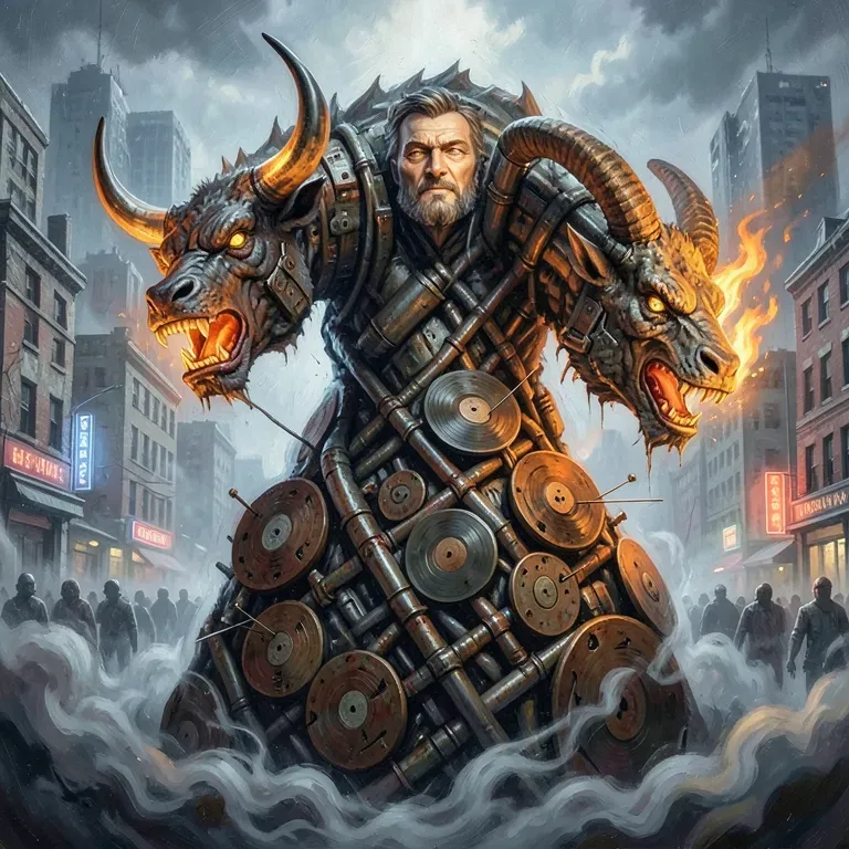"The Three-Headed King on the Dragon"