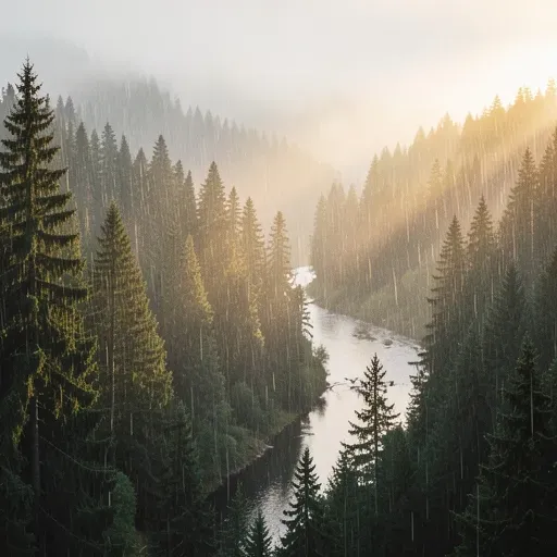 Rain On The Evergreens