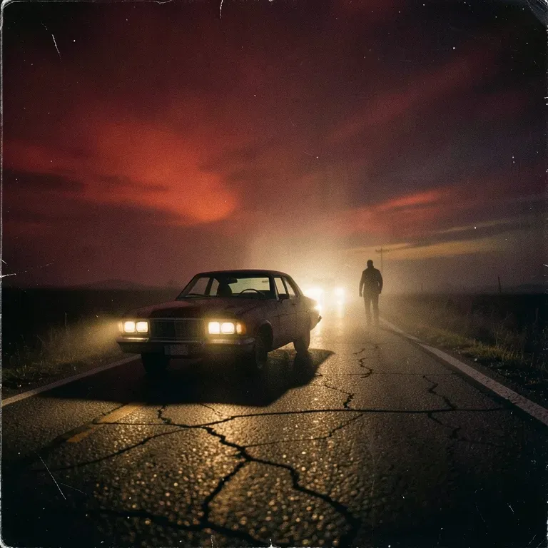 Blut auf schwarzem Asphalt