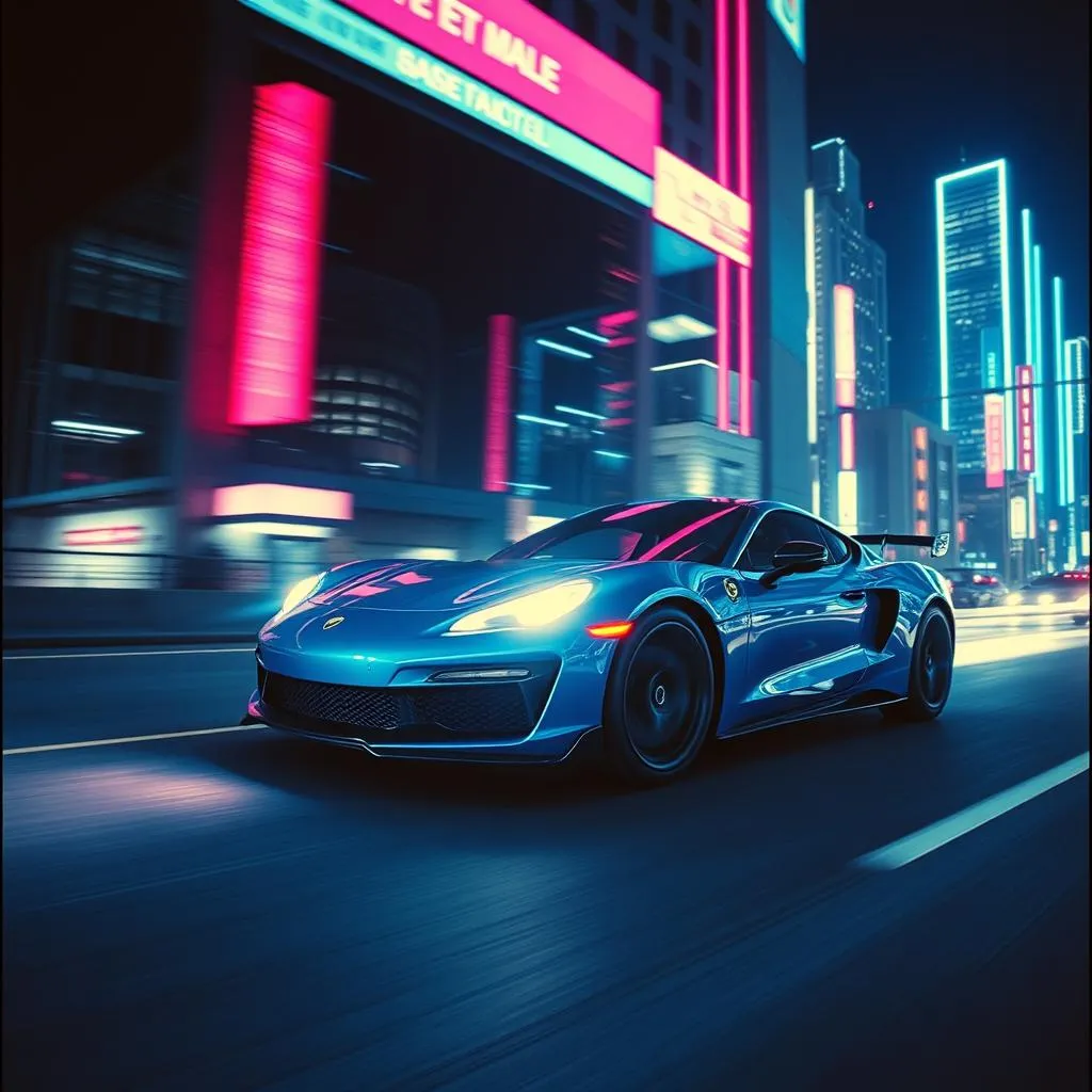 Nachtfahrt im Blau