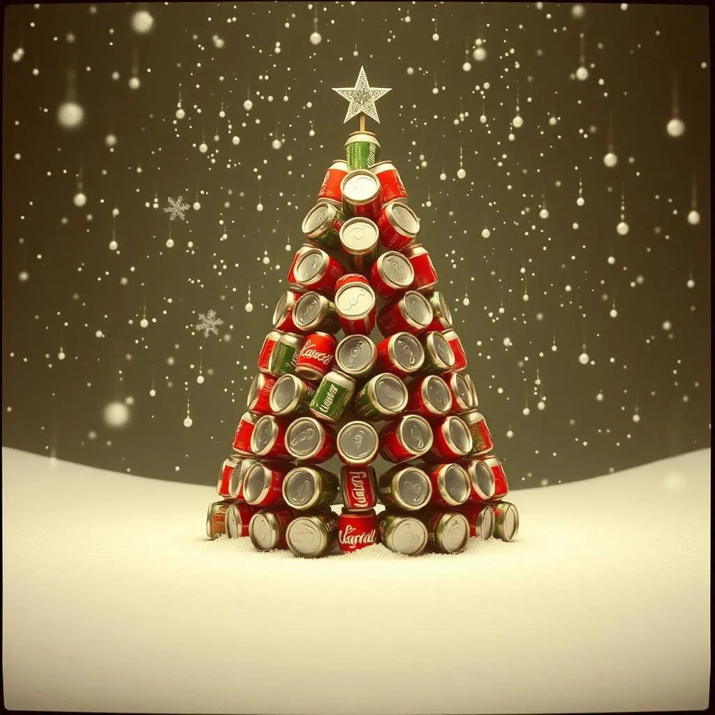 Cans on the Christmas Tree