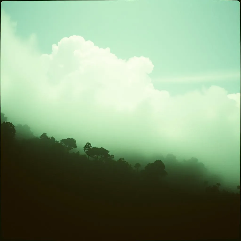 Grüne Wolken, dunkle Schatten