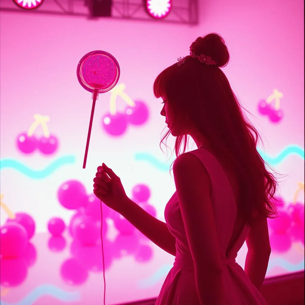 Cherry lollipop