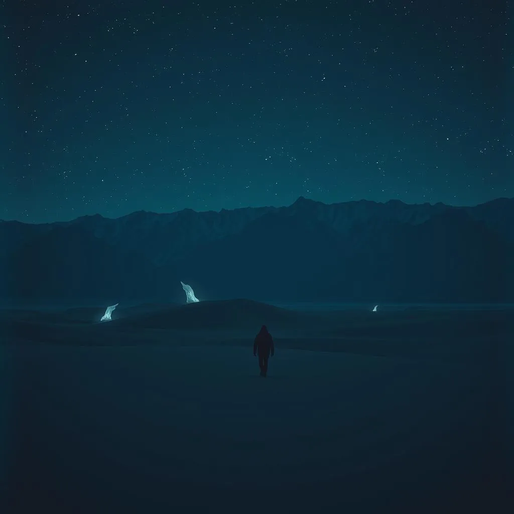 Frozen shadows in the desert
