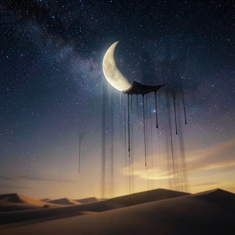 Moon Over Dunes