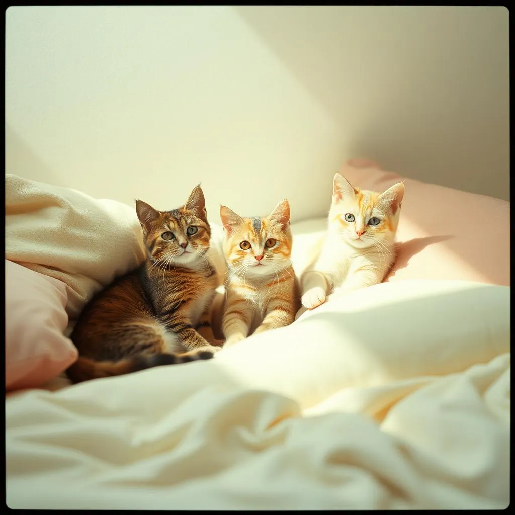 Three Loving Cats