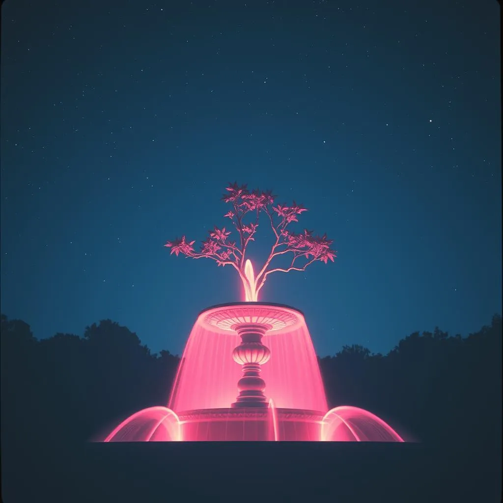 Under the fountain tree