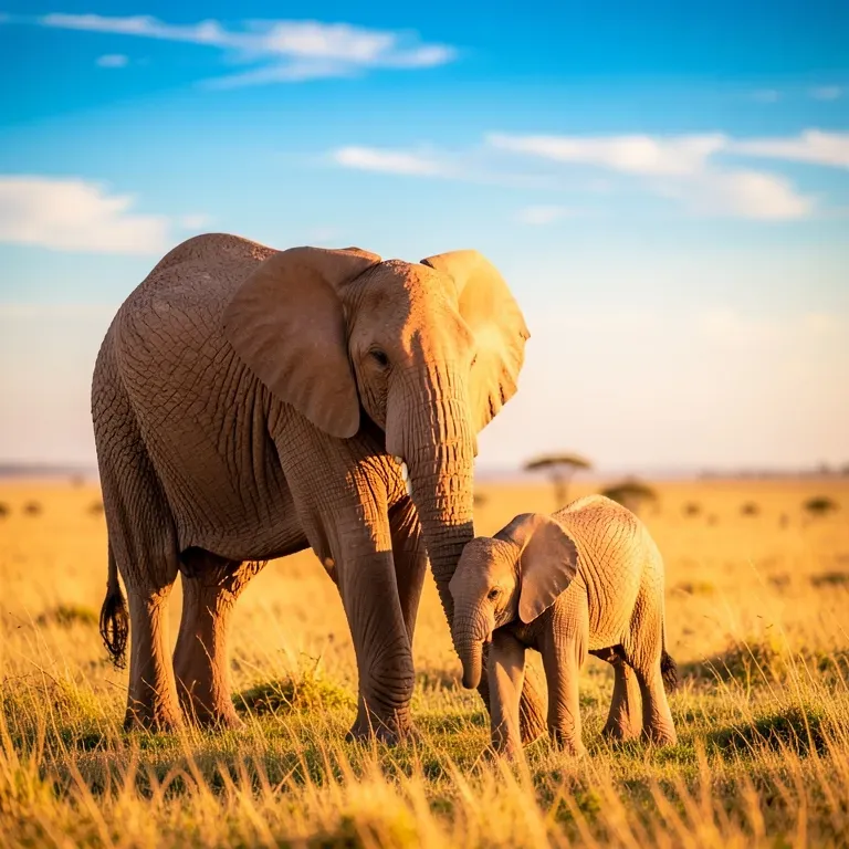 The elephant and her child