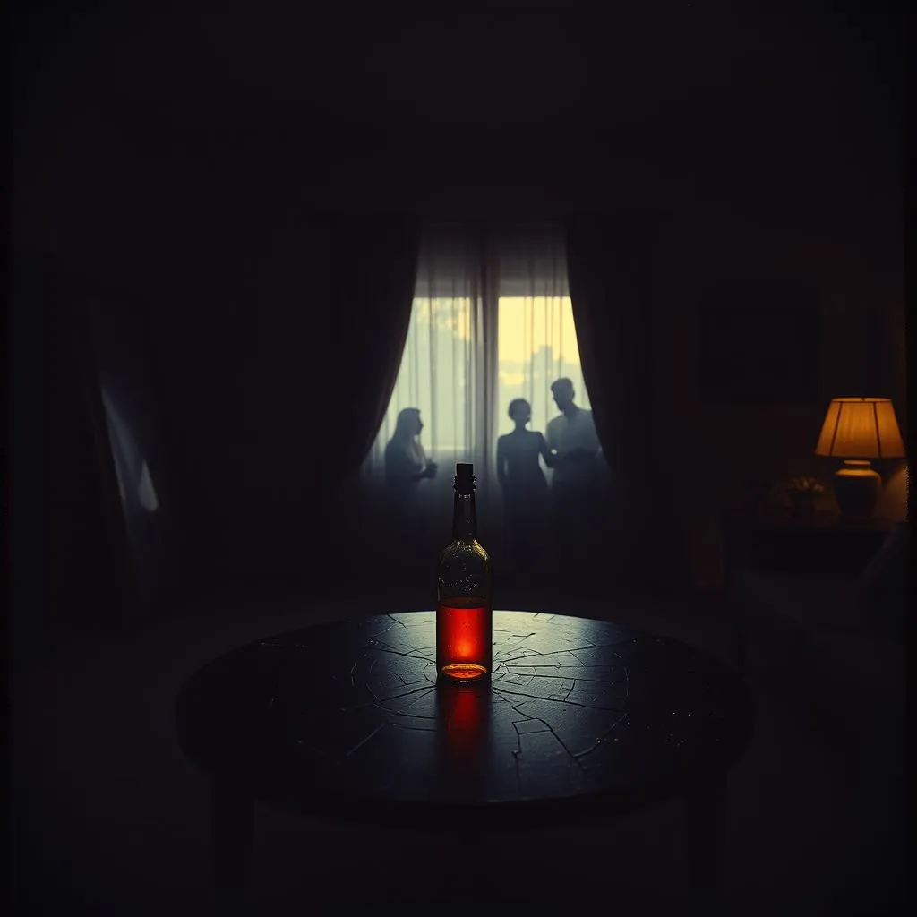 Shadows of the bottles
