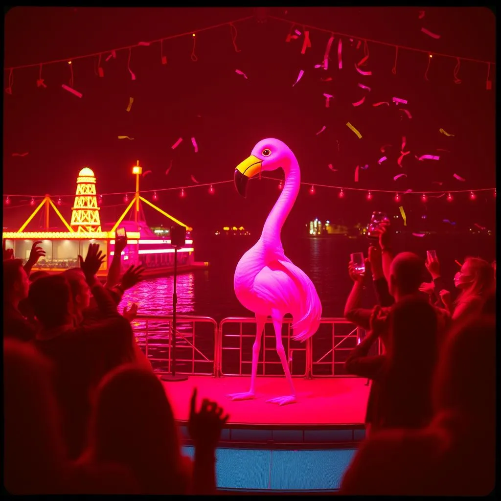 Flamingo am Rhein