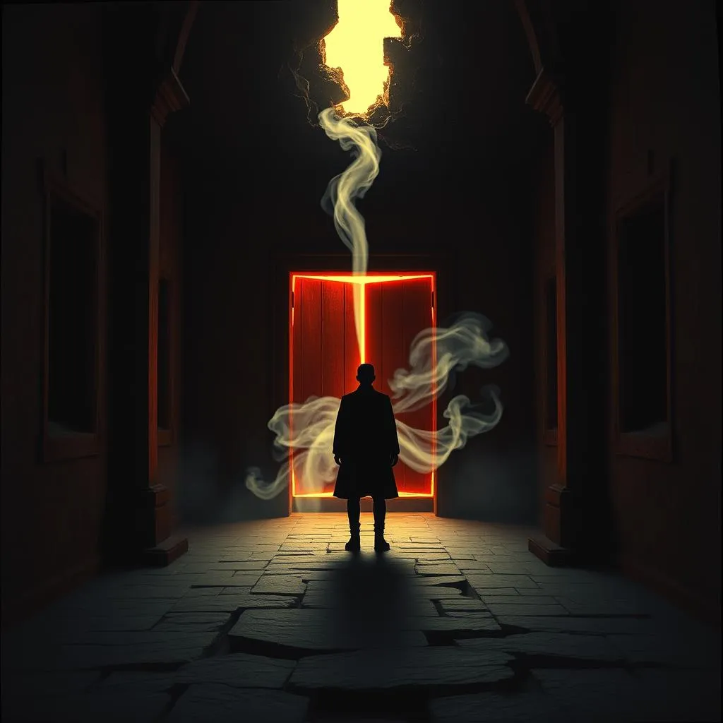 Shadow between the walls