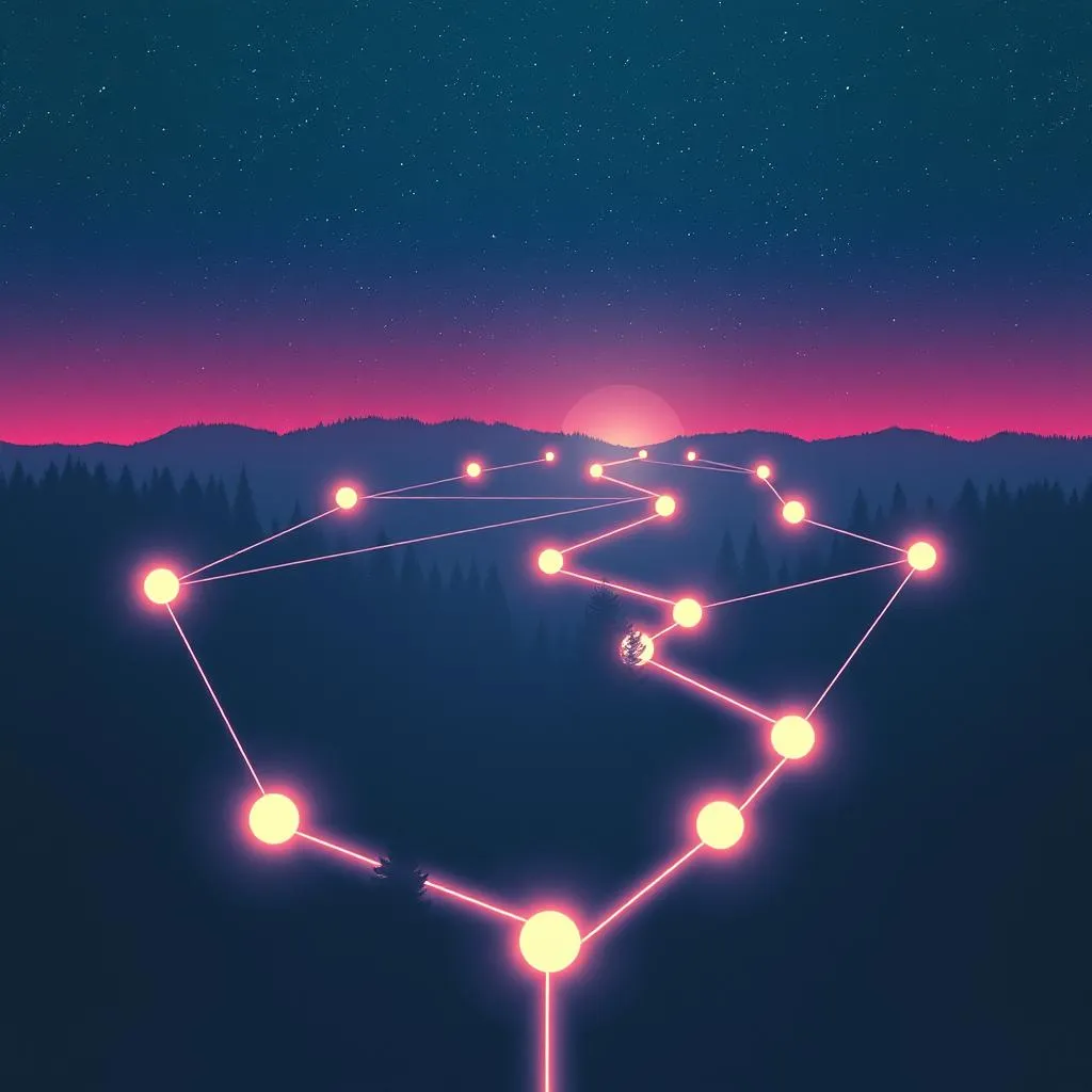 Map of glowing orbs