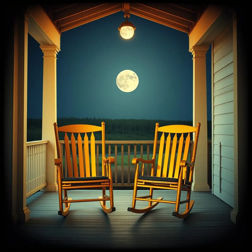 Golden rocking chairs