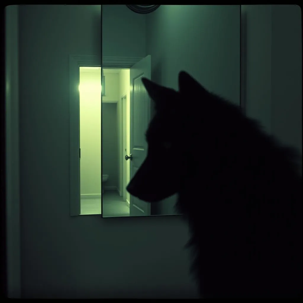 Wolf God in the Bathroom Door