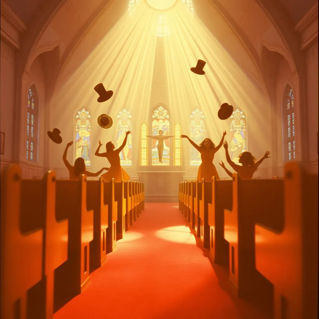 Tongues on pews