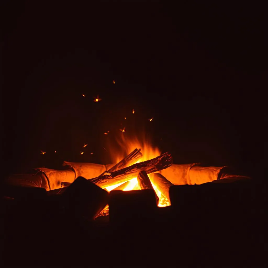 Camp fire hearts