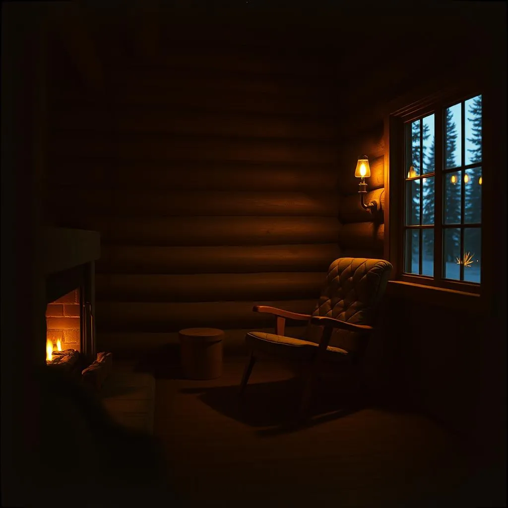 Glowing Fireplace Watches Over You