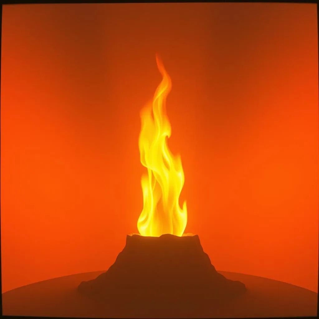 The burning fire