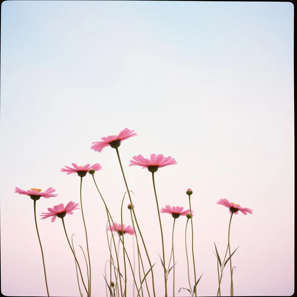 Ten flowers in a field