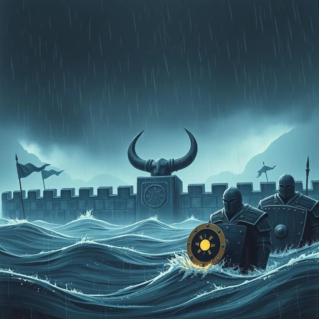 Gjallarhorn im Regen