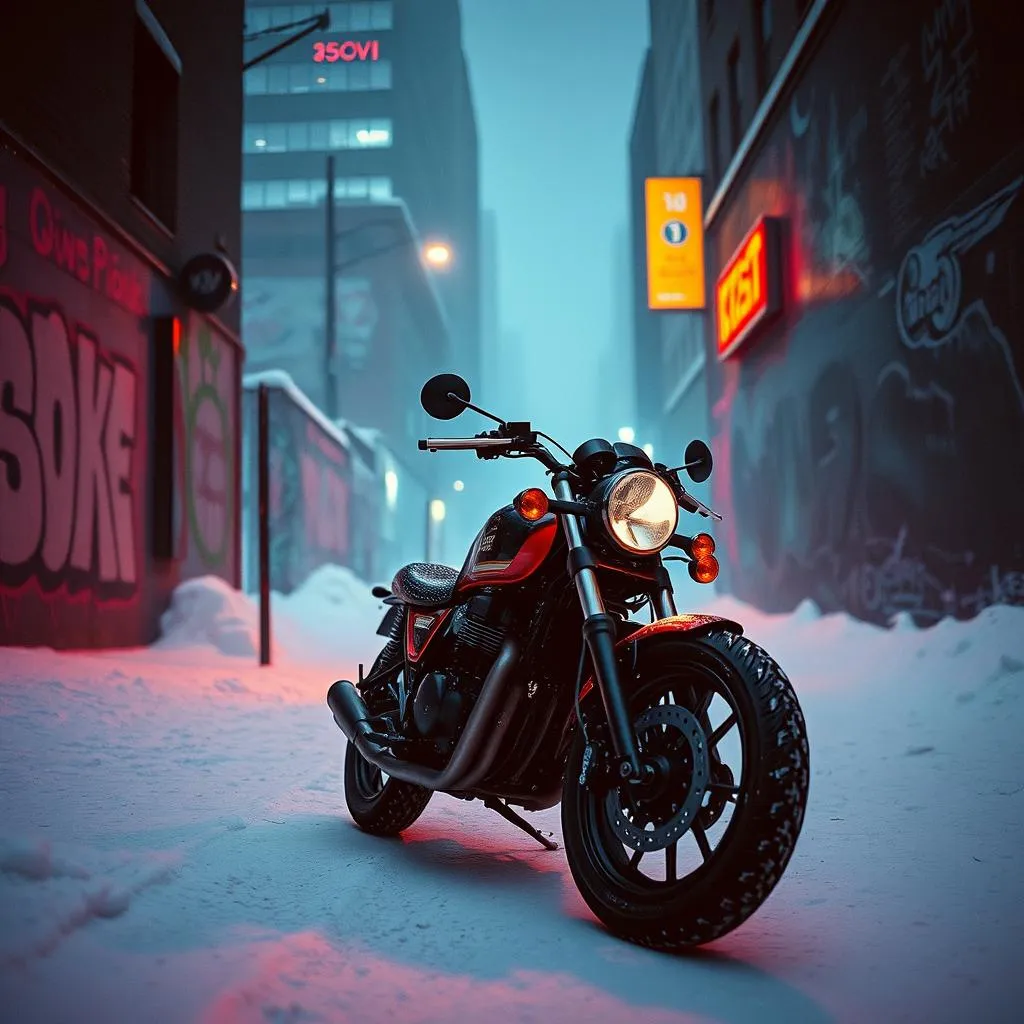 Harley in the Snow