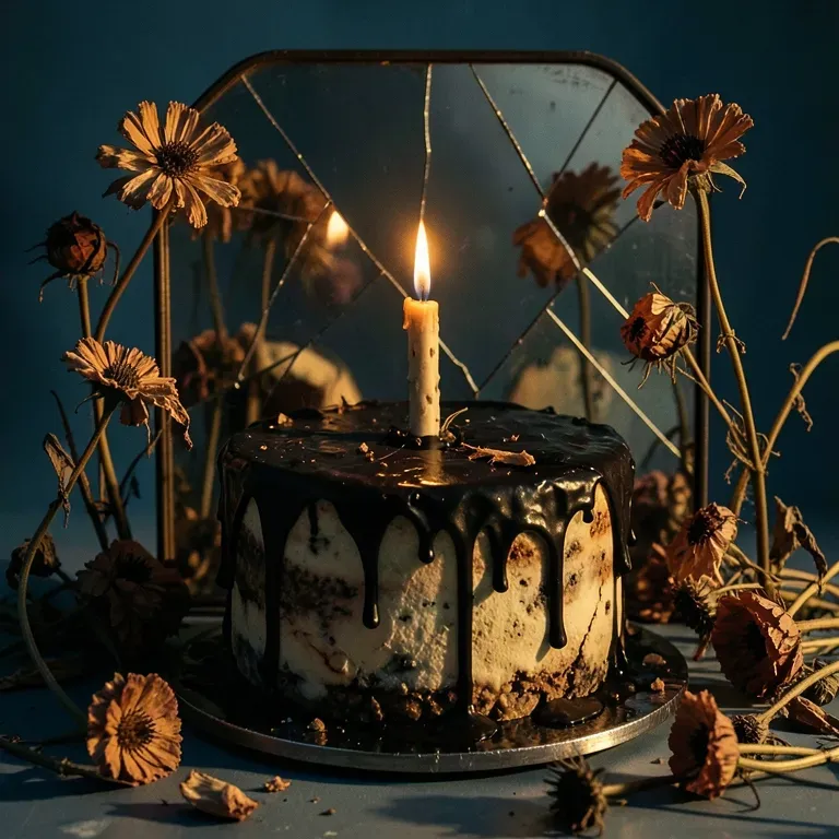 Black Candle Cake