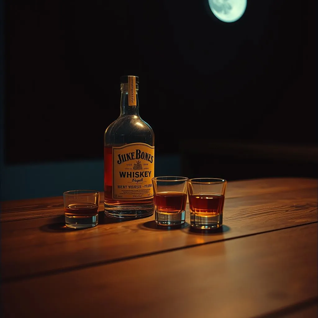 Whiskey and shot glasses