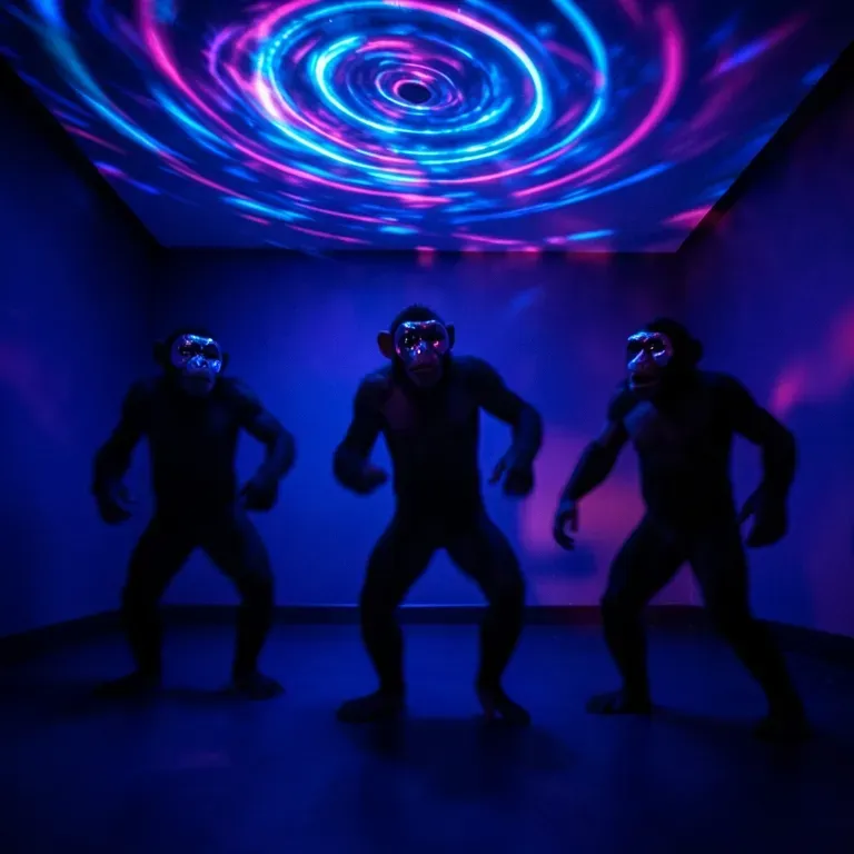 Three monkeys dancing
