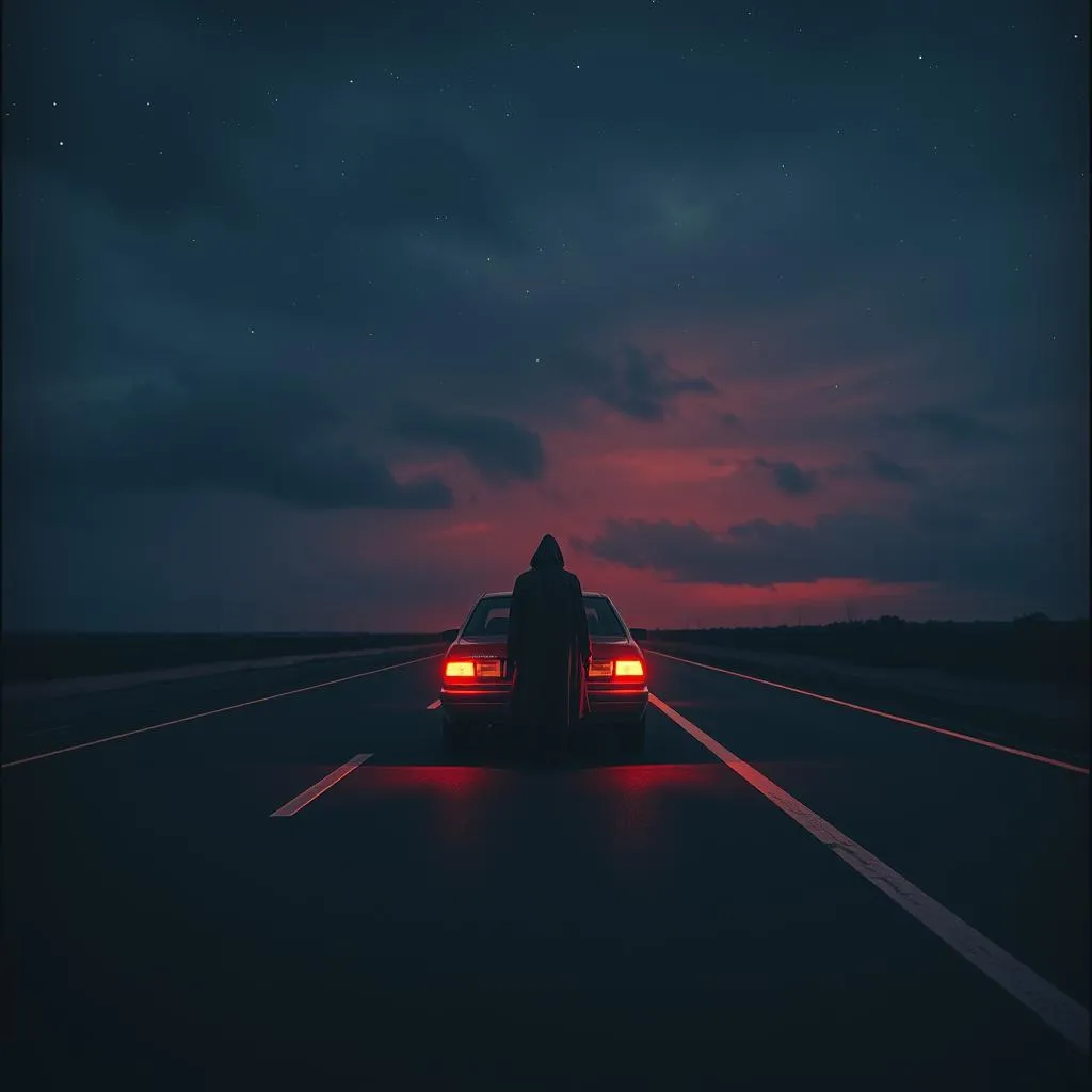 O carro para