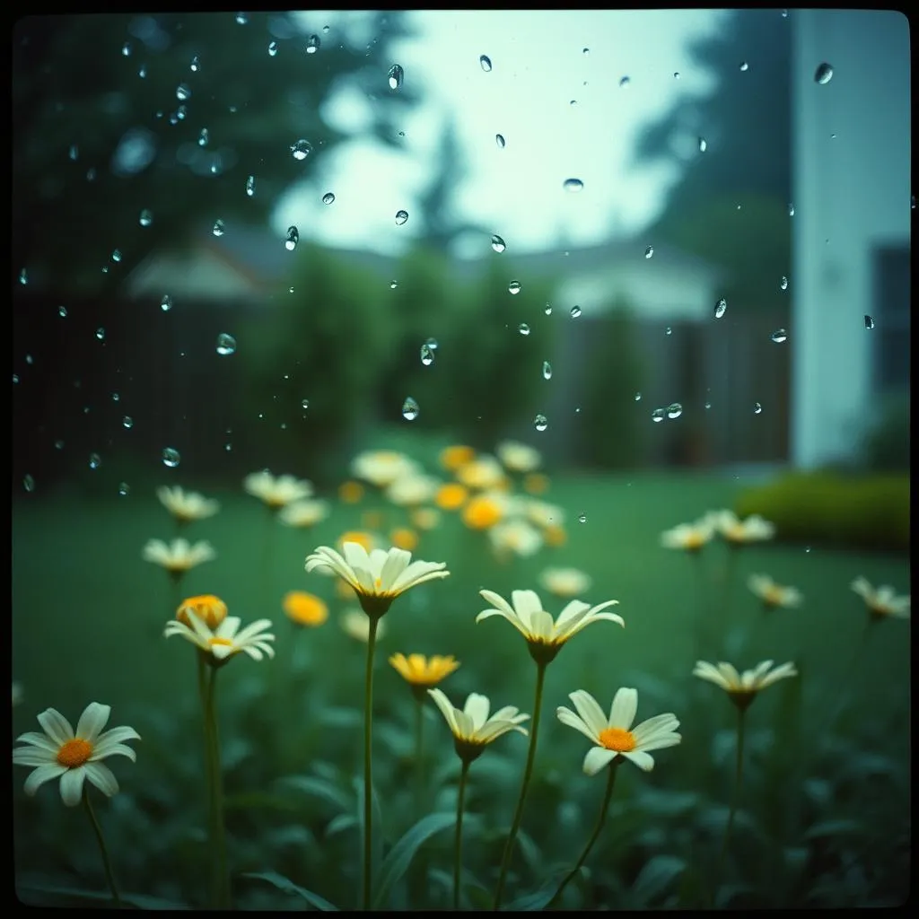 Rain in the backyard