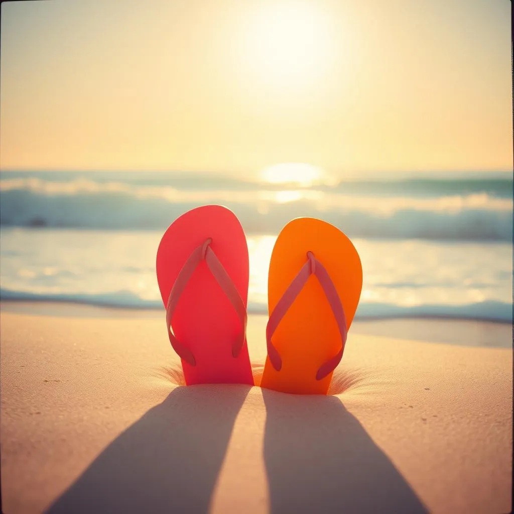 Barefoot On Sandy Beach