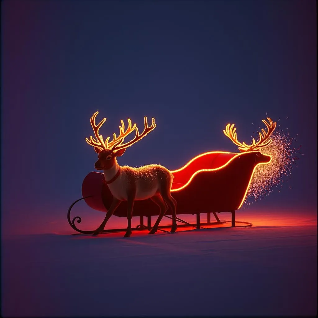 Reindeer Toots in the Winter Sky