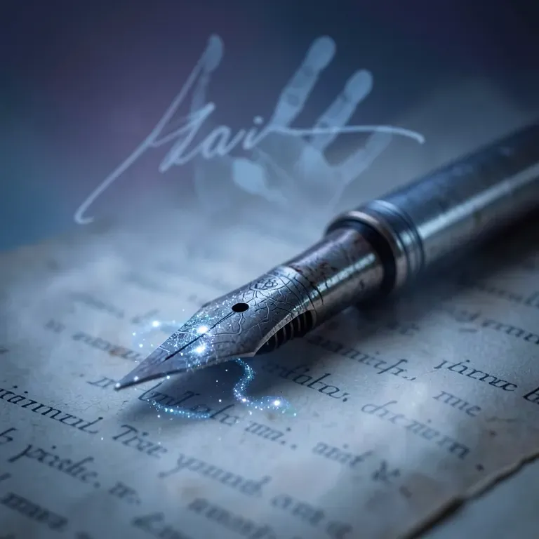 I held the pen