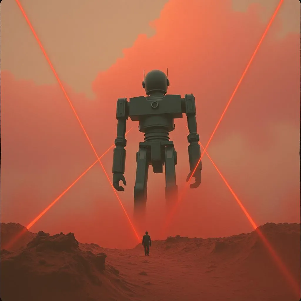 Laser Shooting Metal Giant in the War on Io Moon