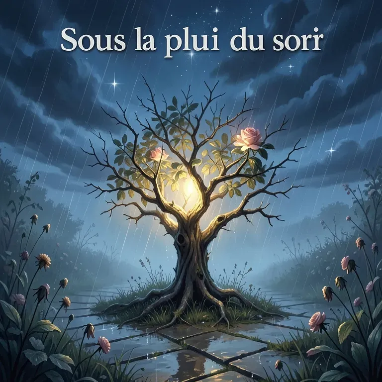 Sous la pluie du soir